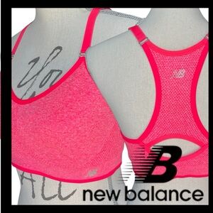 New Balance Pink Racerback Keyhole Adjustable Strap Sports Bra (M/L)